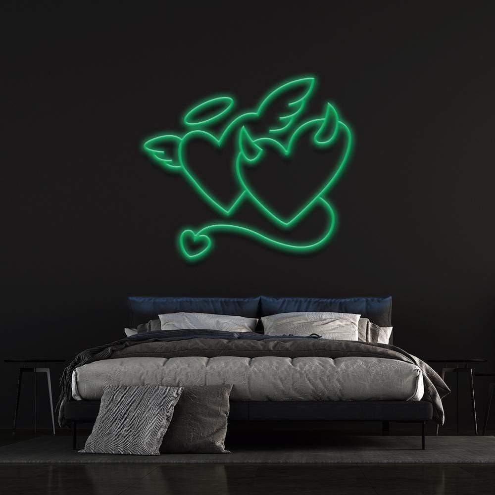 Angel and Devil Hearts Neon Sign - Neon Fever